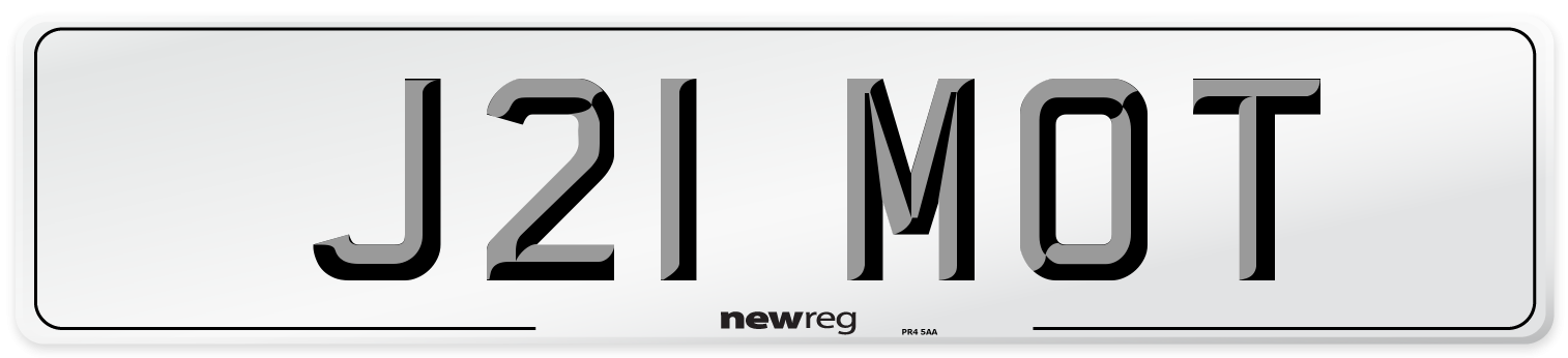 J21 MOT Number Plate from New Reg